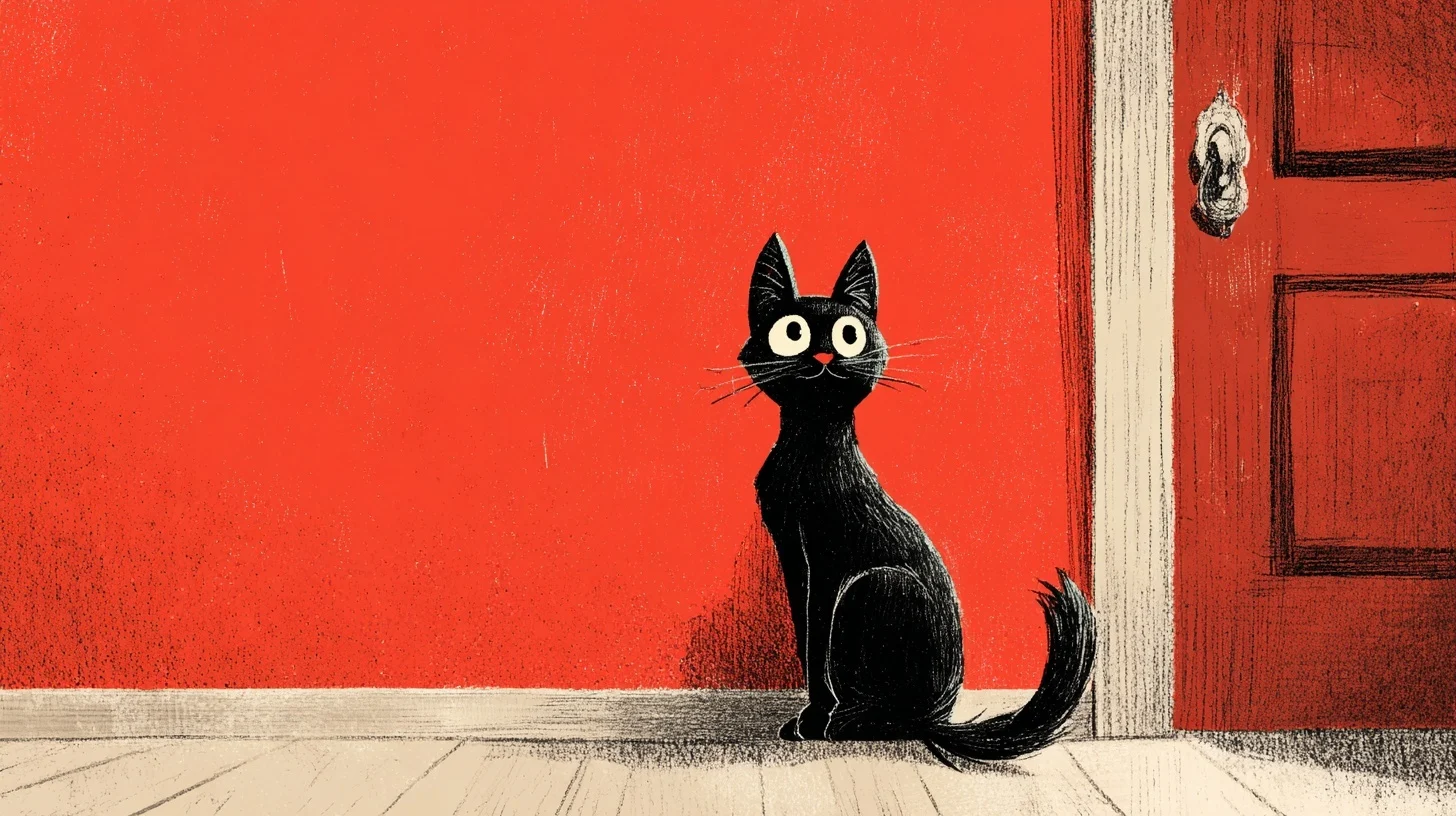 Cartoon black cat