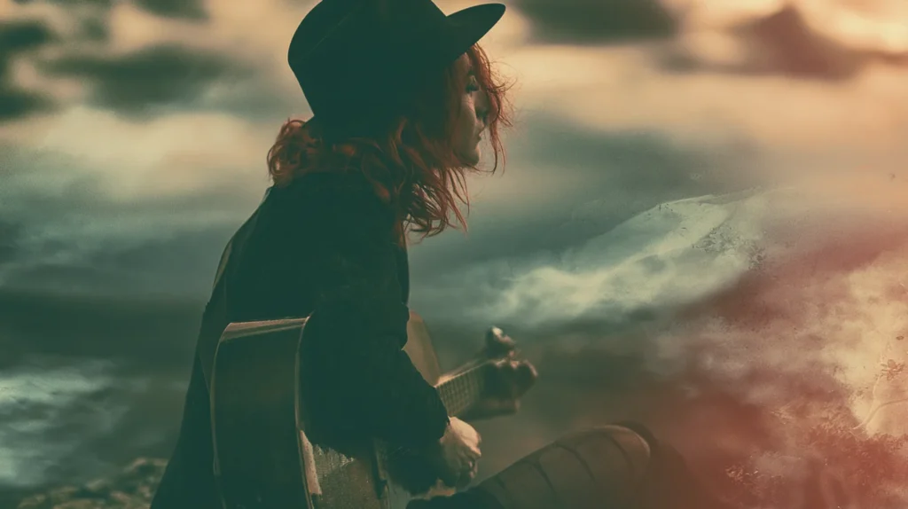 Woman with a guitar